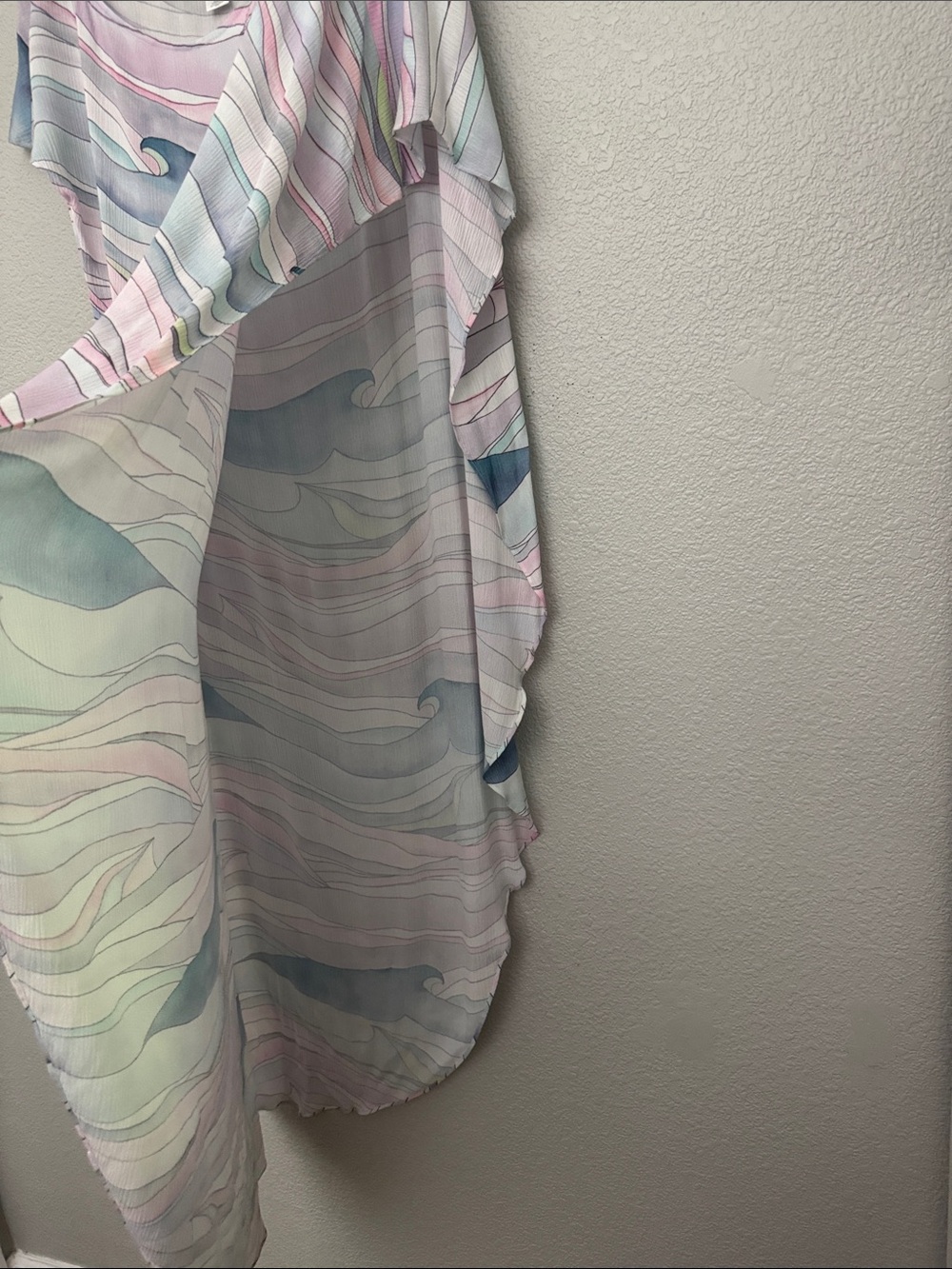 Mara Hoffman Swim One Shoulder Dashiki Waves Caftan Cover-Up OS One Size - Picture 7 of 12